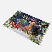 Persoonlijke hond Doormat, prettige kersthond  Deurmat (Schuin)