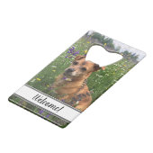 Persoonlijke hond flesopener creditkaart flessenopener (Voorkant Gekanteld)