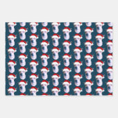 Persoonlijke hond Foto Blauwe Kerstmis Inpakpapier Vel (Voorkant 3)