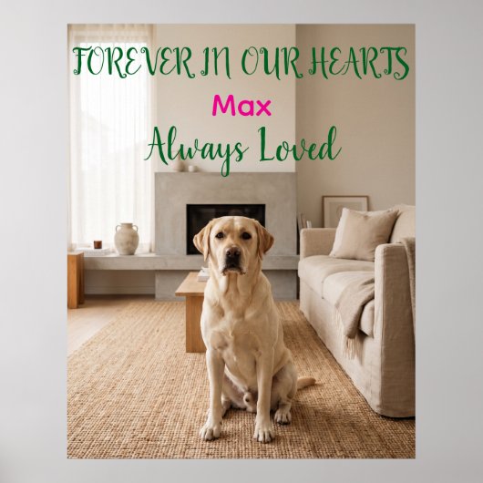 Persoonlijke Hond Gedenkposter Poster (Voorkant)