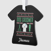 Persoonlijke hond Groomer Ugly KerstSweater Ornament (voorkant)