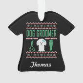 Persoonlijke hond Groomer Ugly KerstSweater Ornament (achterkant)