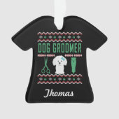 Persoonlijke hond Groomer Ugly KerstSweater Ornament (voorkant)