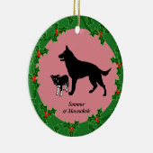 Persoonlijke hond kerstmis keramisch ornament (Rechts)