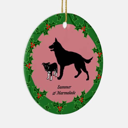 Persoonlijke hond kerstmis keramisch ornament (Rechts)