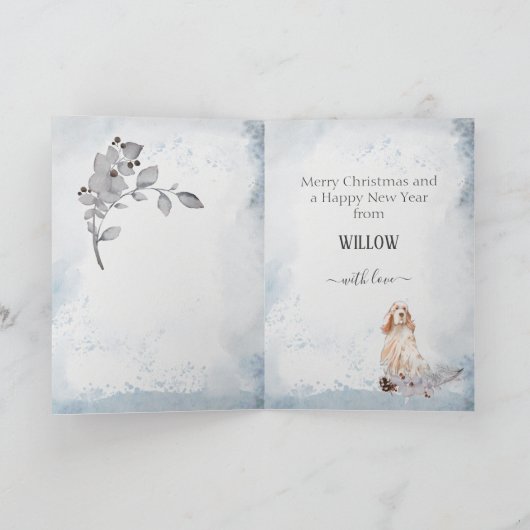 Persoonlijke hond Mam Engelse Setter Kerstmis Feestdagen Kaart (Binnen)