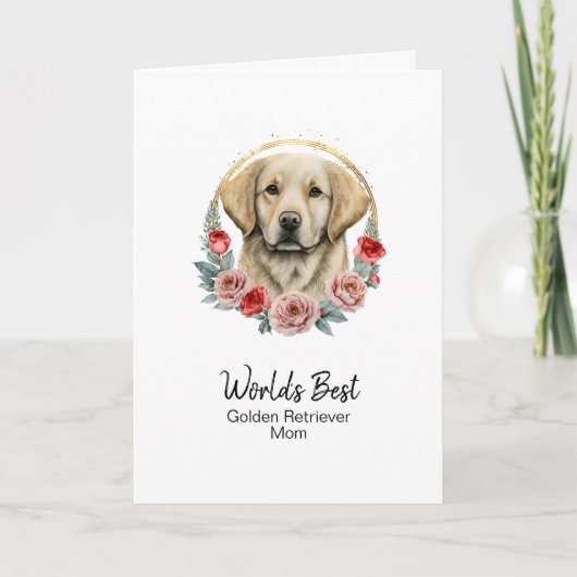 Persoonlijke hond Mam Golden Retriever Moederdag Feestdagen Kaart (Voorkant)