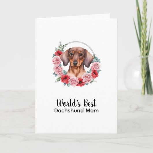 Persoonlijke hond Mam Pet Dachshund Moederdag Feestdagen Kaart (Voorkant)