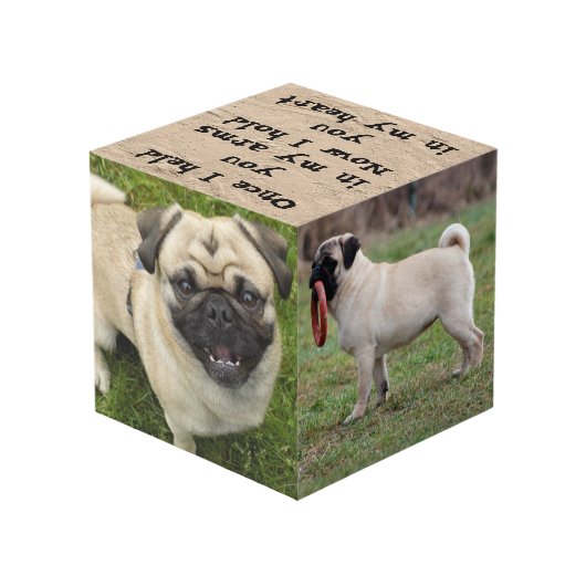 Persoonlijke hond Memorial Kubus (Achter hoekig)