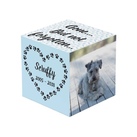 Persoonlijke hond Memorial Kubus (Voorkant hoekig)
