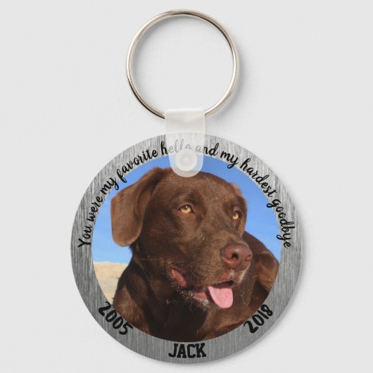 Persoonlijke hond Memorial Mijn favoriete Hallo Sleutelhanger (Voorkant)