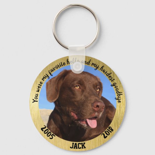 Persoonlijke hond Memorial Mijn favoriete Hallo Sleutelhanger (Voorkant)