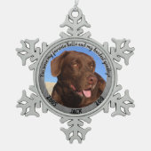Persoonlijke hond Memorial Mijn favoriete Hallo Tin Sneeuwvlok Ornament (Voorkant)