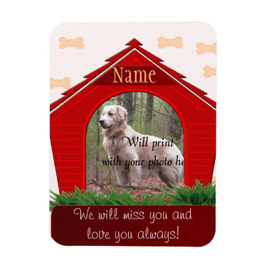 Persoonlijke hond Memorial - Red Dog House Magneet (Verticaal)
