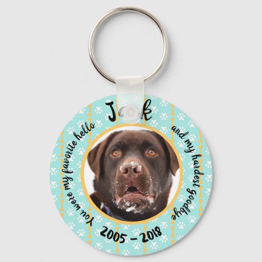 Persoonlijke hond Memorial Sleutelhanger (Voorkant)