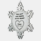 Persoonlijke hond Memorial Tin Sneeuwvlok Ornament (Rechts)