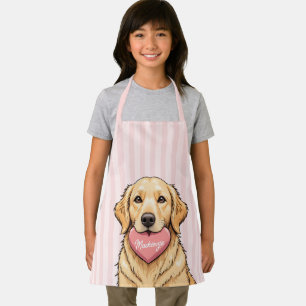 Persoonlijke hond met roze hart schort