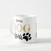 Persoonlijke 'Hond Moeder' mok met pootafdruk cade (Voorkant links)