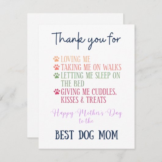 Persoonlijke hond-moederkaart feestdagenkaart (Voorkant / Achterkant)