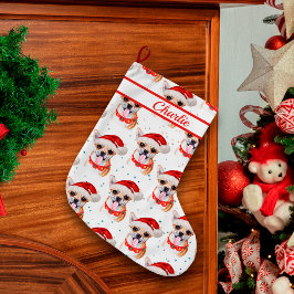 Persoonlijke Hond Naam Chihuahua Met Halsband Grote Kerstsok