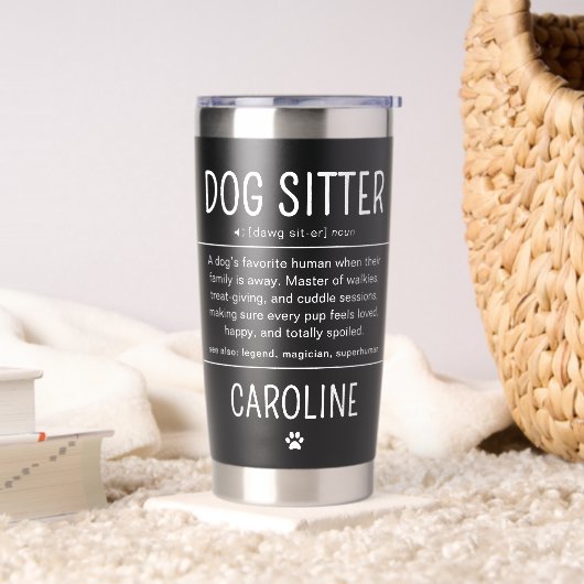 Persoonlijke Hond Oppas Fun Pet Zit Funny Cadeaus Geïsoleerde Drinkbeker (Woonkamer)