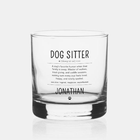 Persoonlijke Hond Oppas Fun Pet Zit Funny Cadeaus Whisky Glas (Voorkant)