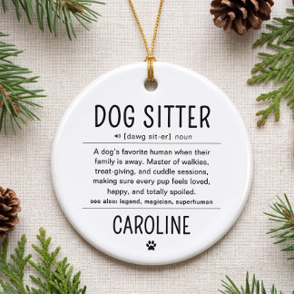 Persoonlijke Hond Oppas Fun Pet Zitplek Grappige C Keramisch Ornament