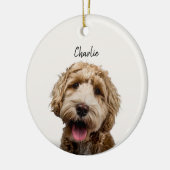 Persoonlijke Hond Portret met Aangepaste Naam Keramisch Ornament (Links)