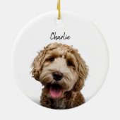 Persoonlijke Hond Portret met Aangepaste Naam Keramisch Ornament (Achterkant)
