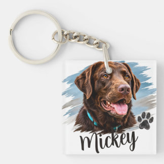 Persoonlijke Hond Portret Sleutelhanger