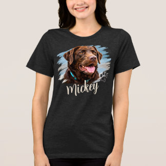 Persoonlijke Hond Portret Tri-Blend Shirt