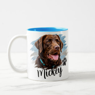Persoonlijke Hond Portret Tweekleurige Koffiemok