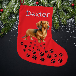 Persoonlijke hond teckel grote kerstsok