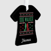 Persoonlijke hond Walker Ugly KerstSweater Ornament (voorkant)