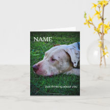 Persoonlijke honden denkende wenskaart 