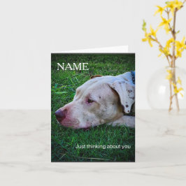 Persoonlijke honden denkende wenskaart  kaart