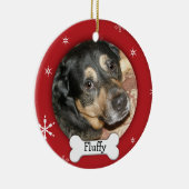 Persoonlijke honden- en voetfotofeestdag keramisch ornament (Rechts)