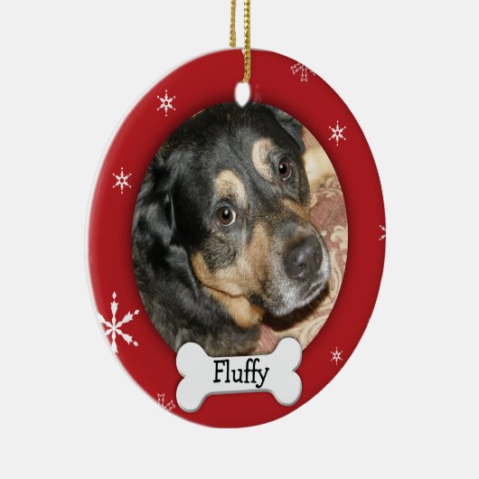 Persoonlijke honden- en voetfotofeestdag keramisch ornament (Rechts)