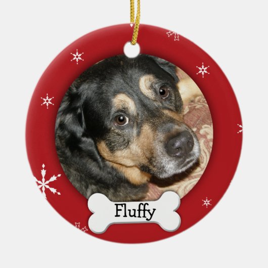 Persoonlijke honden- en voetfotofeestdag keramisch ornament (Voorkant)