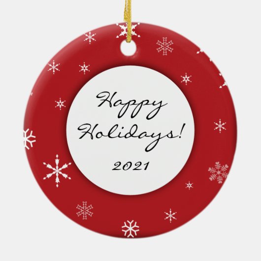 Persoonlijke honden- en voetfotofeestdag keramisch ornament (Achterkant)