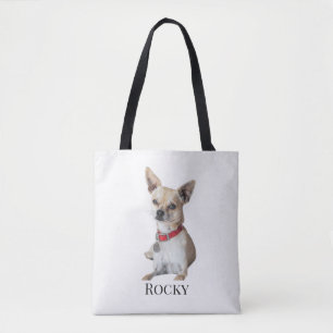 Persoonlijke hondenfoto   Aangepaste huisdierennaa Tote Bag
