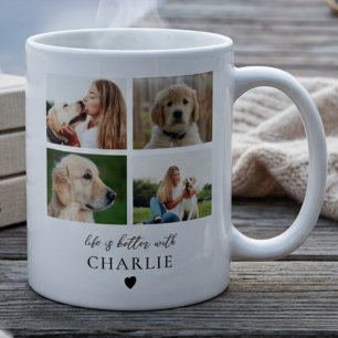 Persoonlijke hondenfoto-collage op maat voor honde koffiemok