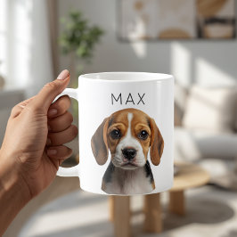 Persoonlijke hondenfoto en naam mok