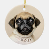 Persoonlijke hondenfoto kerstboom keramisch ornament (Voorkant)