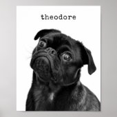 Persoonlijke hondenfoto naam minimalistische muurd poster (Voorkant)