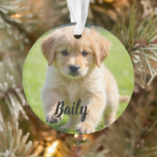 Persoonlijke hondenfoto-ornament Gepersonaliseerd  Ornament