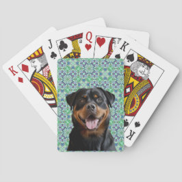 Persoonlijke hondenhuisdier foto groen mandala pat pokerkaarten