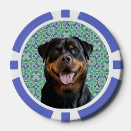 Persoonlijke hondenhuisdier foto groene mandala pa poker chips