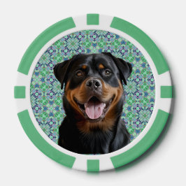 Persoonlijke hondenhuisdier foto groene mandala pa poker chips