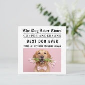 Persoonlijke Hondenkaart | Beste Hond Ooit Krant  (Staand voorkant)
